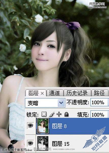 Photoshop照片仿手绘教程:另类色调美女照片