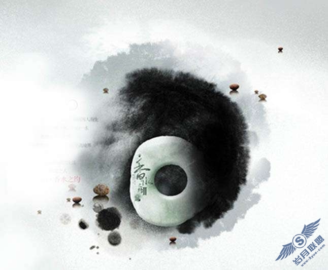 Photoshop照片处理:制作淡水墨背景照片【图】_