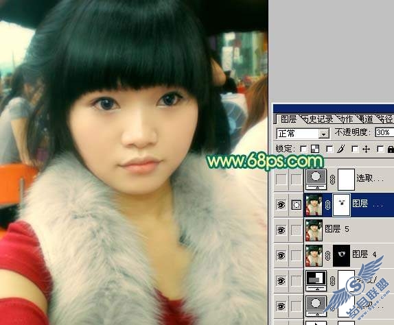 Photoshop调色:人物质感橙红色肤色