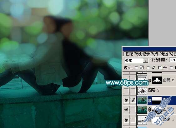 Photoshop照片处理:调出梦幻的青色调外景人物照【图】_