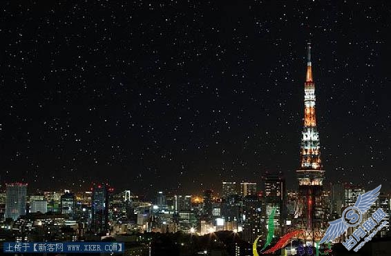 简单用滤镜给夜景图片加上满天繁星