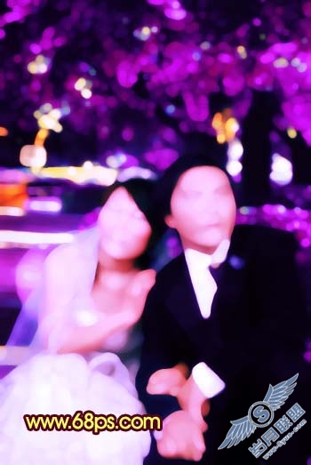 Photoshop打造华丽的金色婚片
