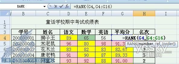 两种方法随你挑!用Excel2007给成绩表排序