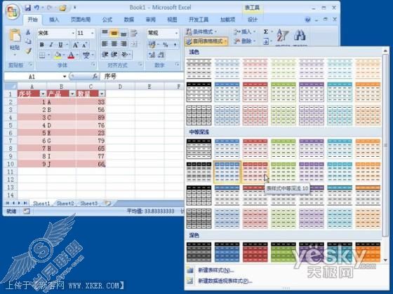 用好精致美观Excel2007文档主题样式