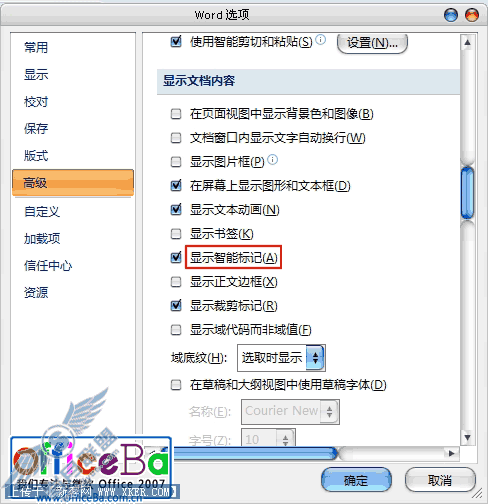 在Word2007中智能标记的设置