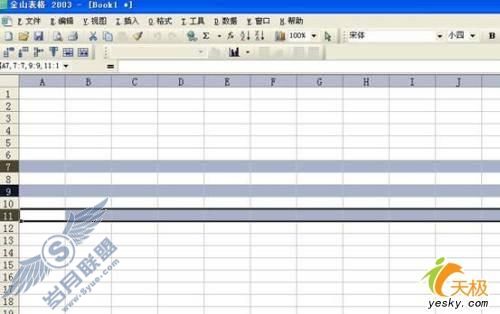 浅谈金山表格2003的行列操作用法