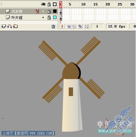 Flash鼠绘入门实例教程:卡通风景画中风车的画法