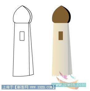 Flash鼠绘入门实例教程:卡通风景画中风车的画法