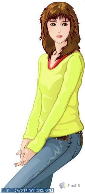 Flash绘画实例:青春靓丽美女