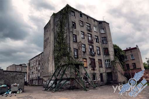 Photoshop设计制作物绿色爬墙植物建筑【图】_新客网