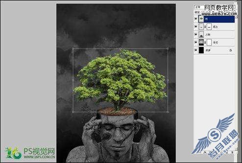 Photoshop合成制作正努力思考的意境图【图】_新客网