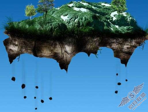 Photoshop合成在空中飘浮的陆地教程【图】_新客网
