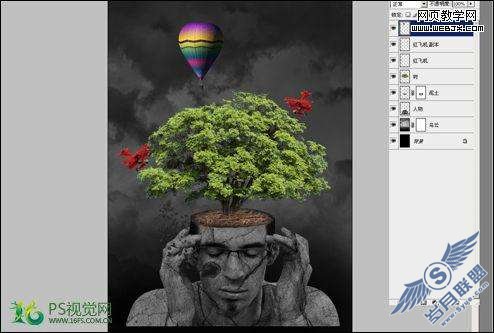 Photoshop合成制作正努力思考的意境图【图】_新客网