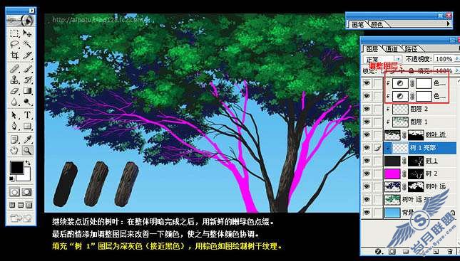Photoshop鼠绘逼真的古树插画【图】_新客网