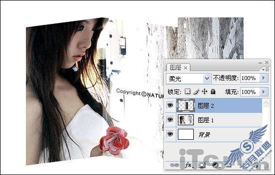Photoshop用自由变换制作图片折叠效果【图】_新客网