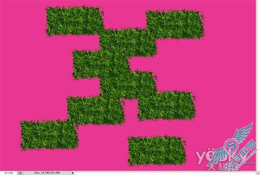 Photoshop设计制作物绿色爬墙植物建筑【图】_新客网