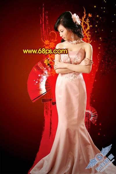Photoshop照片处理:给美女加上古典中国特色背景【图】_新客网