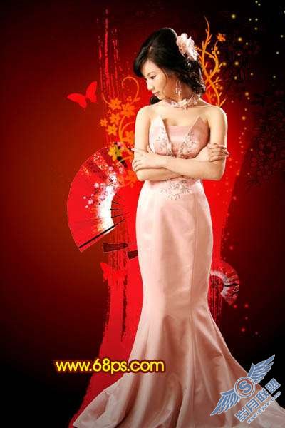 Photoshop照片处理:给美女加上古典中国特色背景【图】_新客网