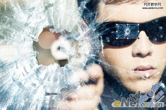 Photoshop合成制作子弹击穿玻璃效果【图】_新客网