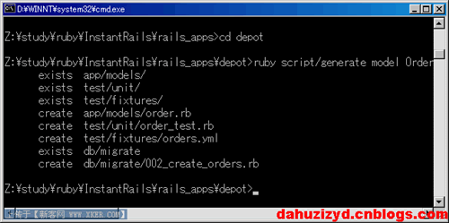 Ruby on rails开发从头来(windows)(十一)-订单(Order)