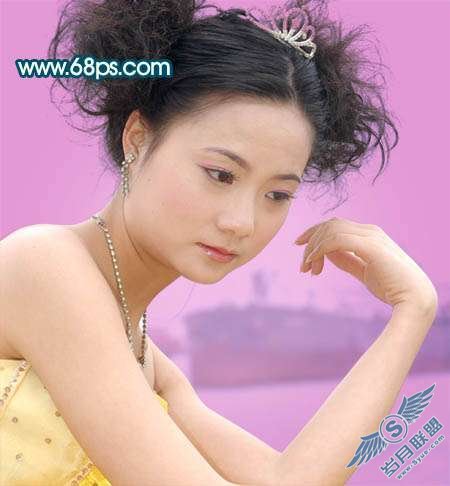 Photoshop调色:制作青黄色调女孩照片