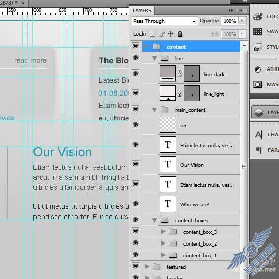 Photoshop制作简约的WordPress网页模板