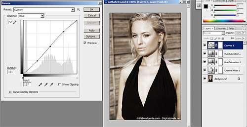 Photoshop黑色、白色和褐色三色混合制作彩色照片