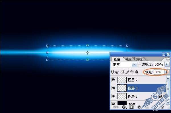 Photoshop制作绚丽的蓝色光线条