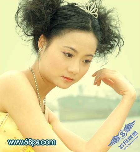 Photoshop调色:制作青黄色调女孩照片
