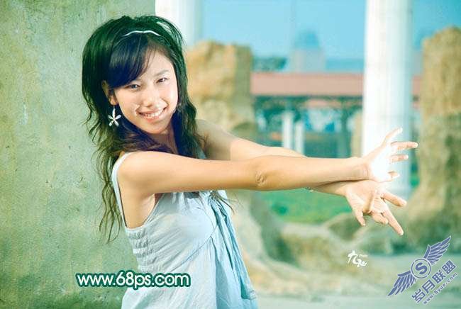 Photoshop照片处理:给外景美女加上清爽的蜜糖色