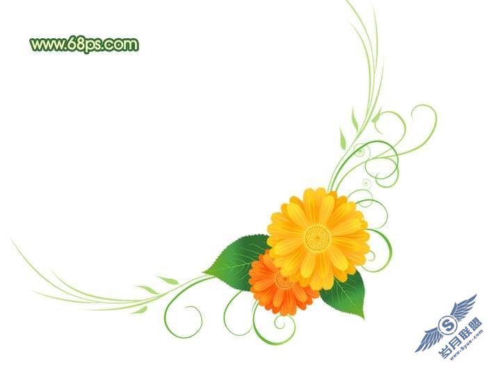 Photoshop打造艳丽的装饰藤蔓花