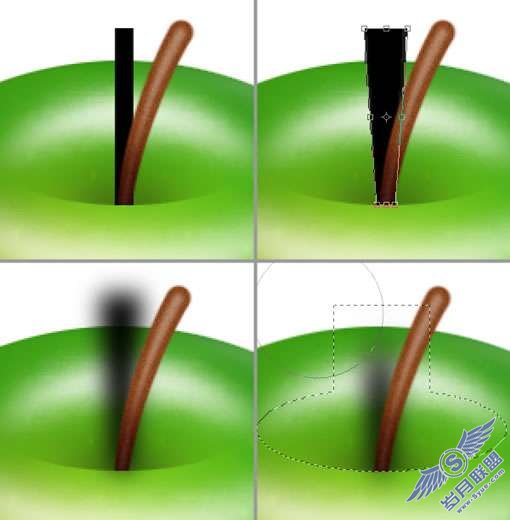 photoshop制作质感美味的青苹果