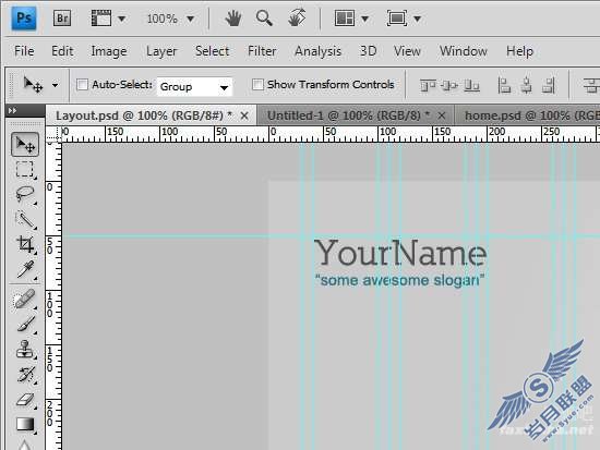 Photoshop制作简约的WordPress网页模板