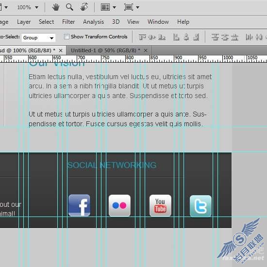 Photoshop制作简约的WordPress网页模板