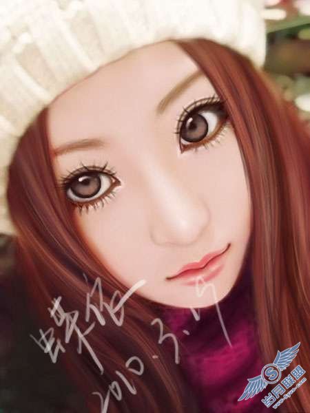 Photoshop手绘:制作MM可爱的卡通效果