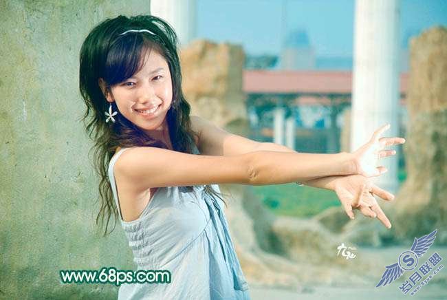 Photoshop照片处理:给外景美女加上清爽的蜜糖色