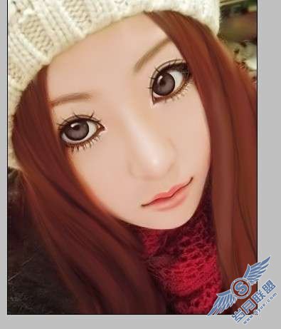 Photoshop手绘:制作MM可爱的卡通效果
