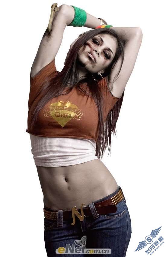 Photoshop制作恐怖的女僵尸