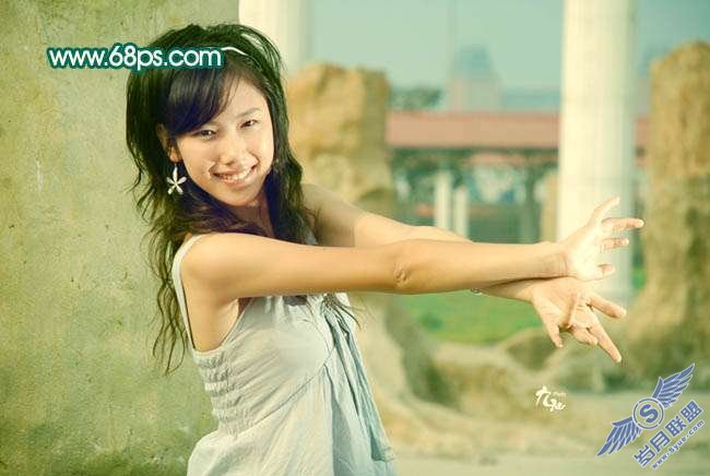 Photoshop照片处理:给外景美女加上清爽的蜜糖色