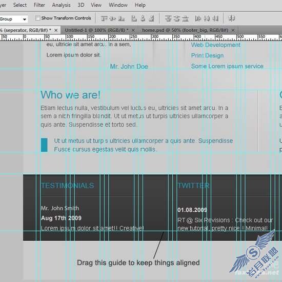 Photoshop制作简约的WordPress网页模板