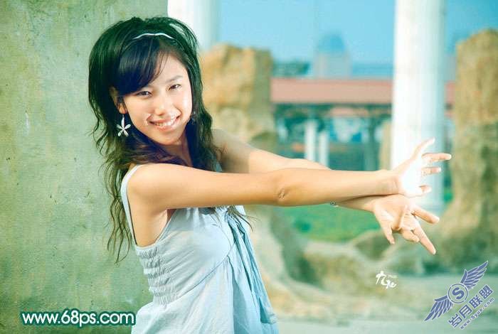 Photoshop照片处理:给外景美女加上清爽的蜜糖色
