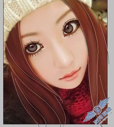 Photoshop手绘:制作MM可爱的卡通效果