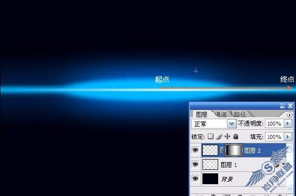 Photoshop制作绚丽的蓝色光线条