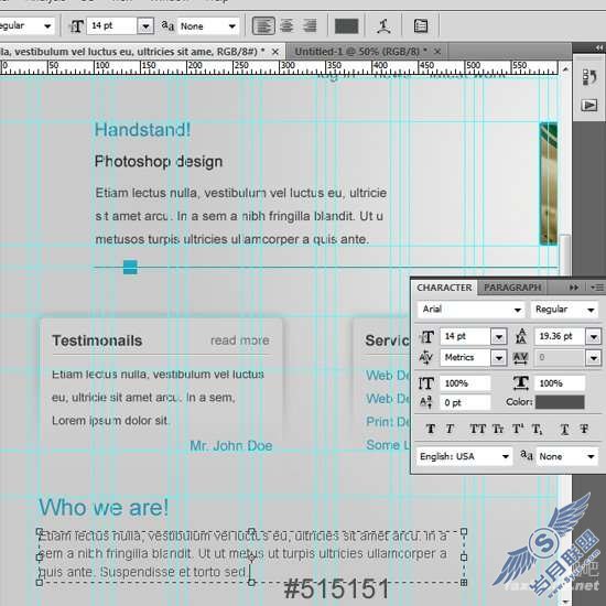 Photoshop制作简约的WordPress网页模板