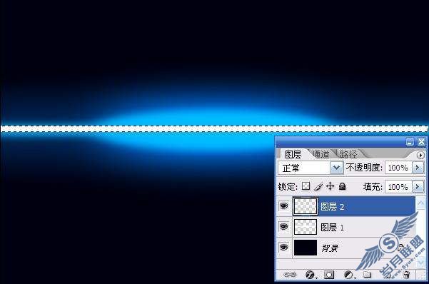 Photoshop制作绚丽的蓝色光线条