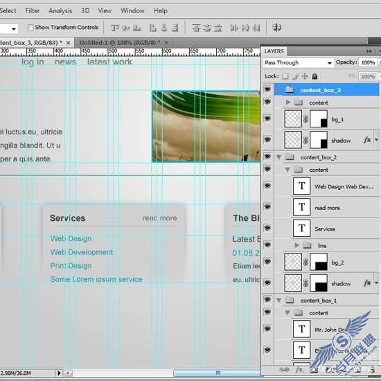 Photoshop制作简约的WordPress网页模板
