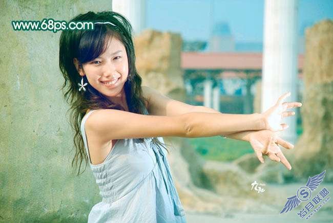 Photoshop照片处理:给外景美女加上清爽的蜜糖色