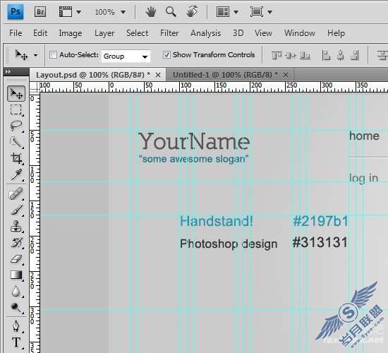 Photoshop制作简约的WordPress网页模板
