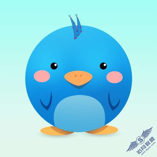 Photoshop设计制作Twitter卡通图标