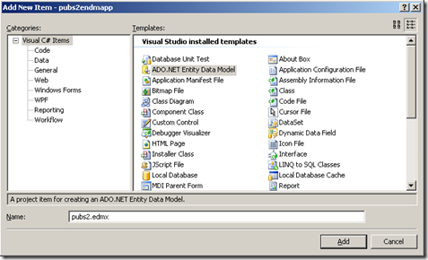 SQL Server 2008 Entity Data Model 和 Linq to Entities